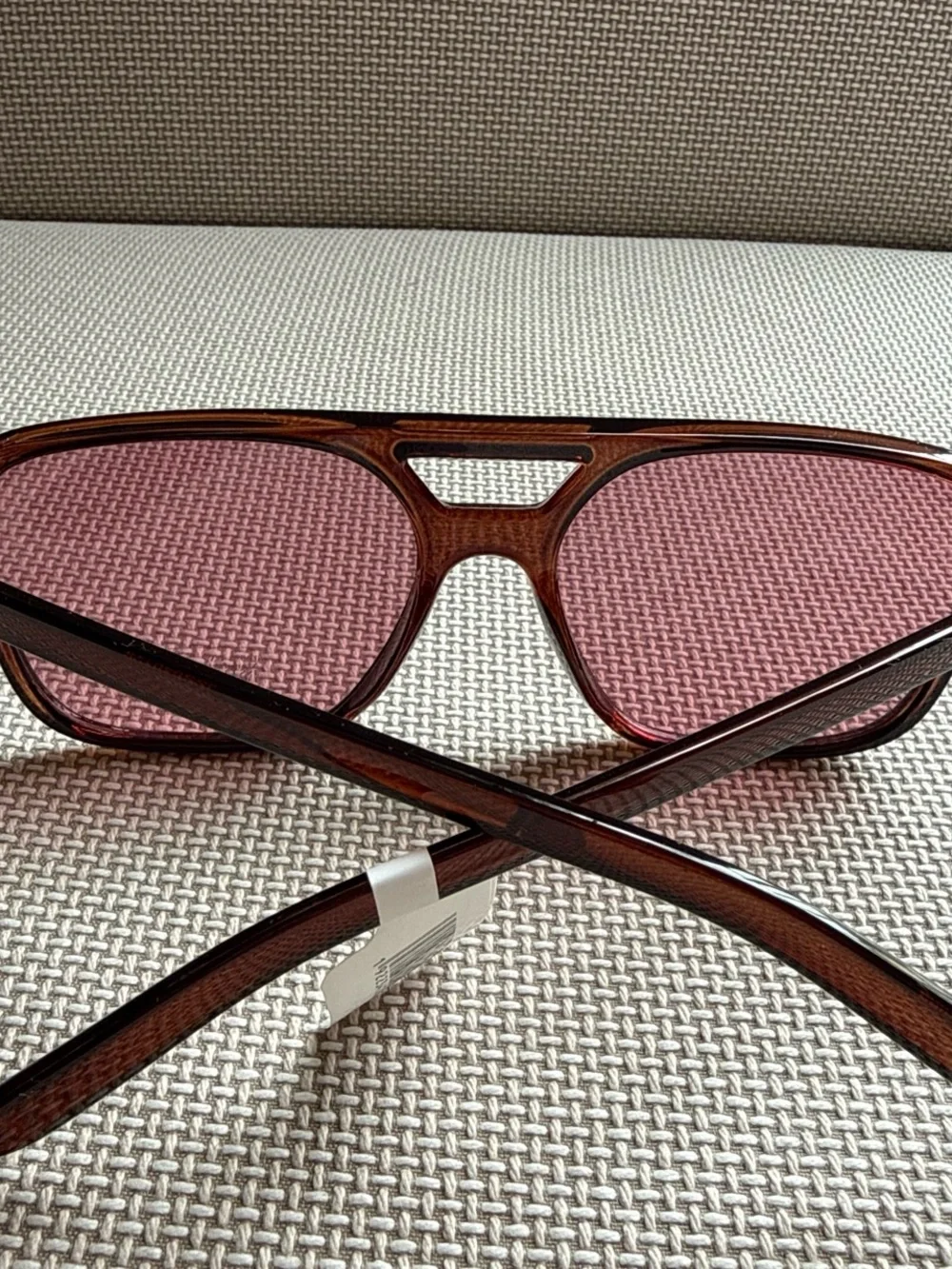 Vintage-Style Brown Frame Sunglasses with Rose-Tinted Lenses